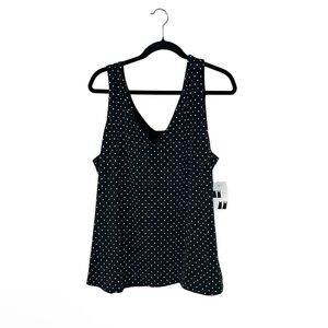 Stitchfix 41 Hawthorn NWT Black XXL Polka Dot Tank Blouse